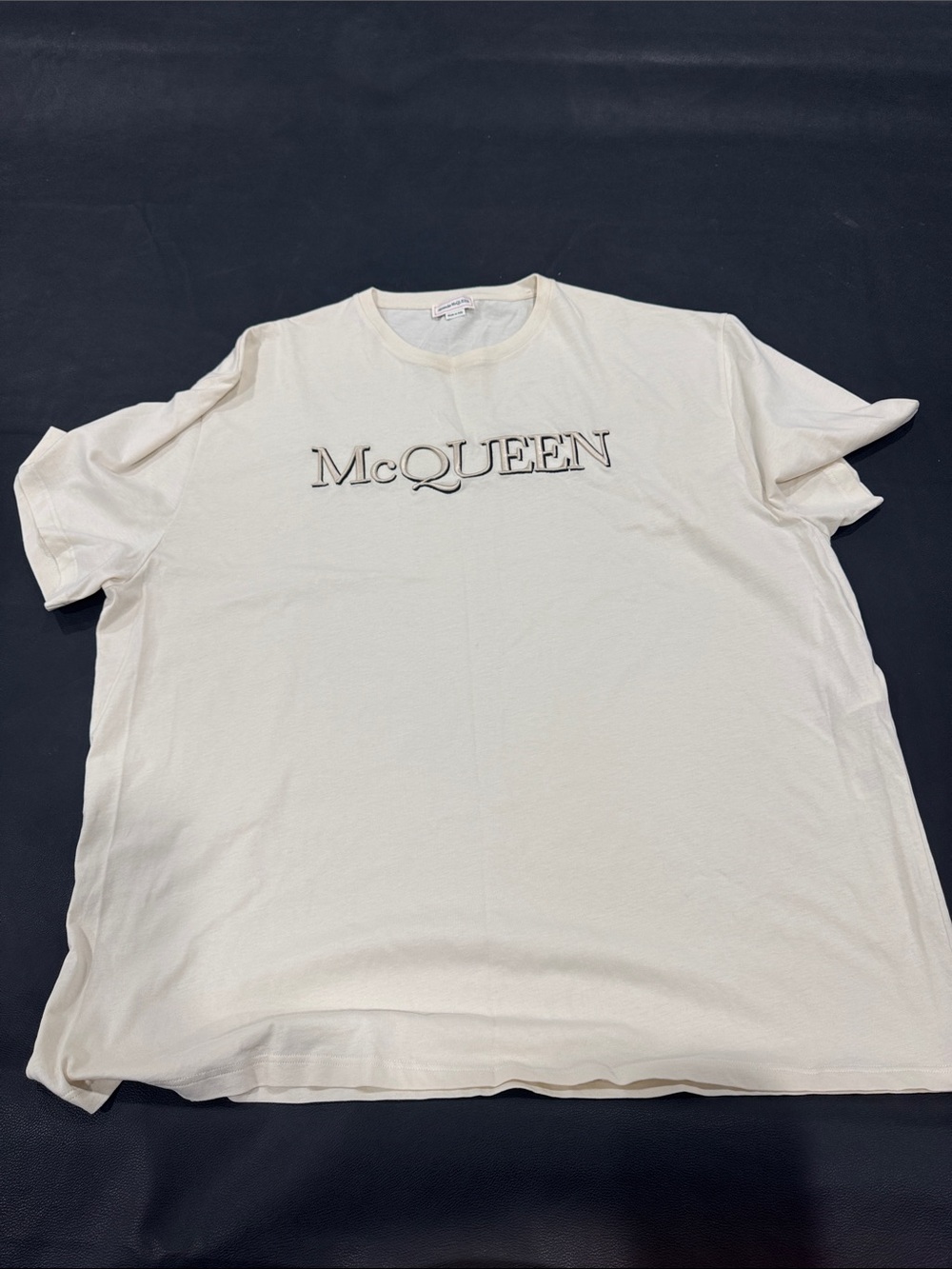Alexander McQueen Cream Logo Short-Sleeve Tee